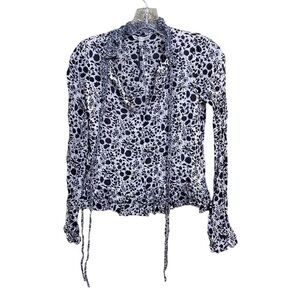 NWOT REBECCA MINKOFF SZ XXS TIE NECK FLORAL PATTERN